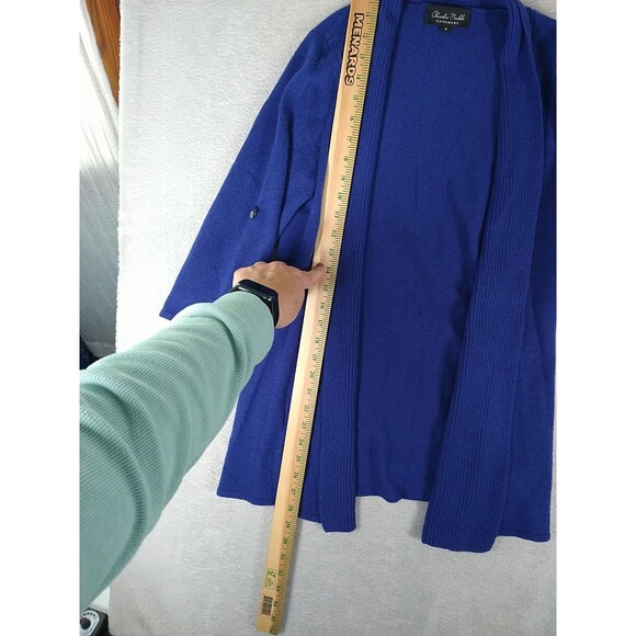 Claudia Nichole 100% Cashmere Open Front Cardigan Size Medium Purple/Dark Blue - Picture 4 of 9